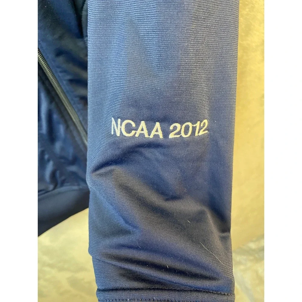 Jordan West Virginia Mountaineers NCAA 2012 Navy Full Zip Hoodie Mens XS WVU